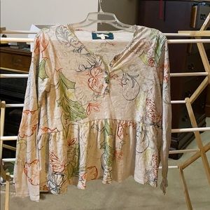 Anthropologie brand peplum top